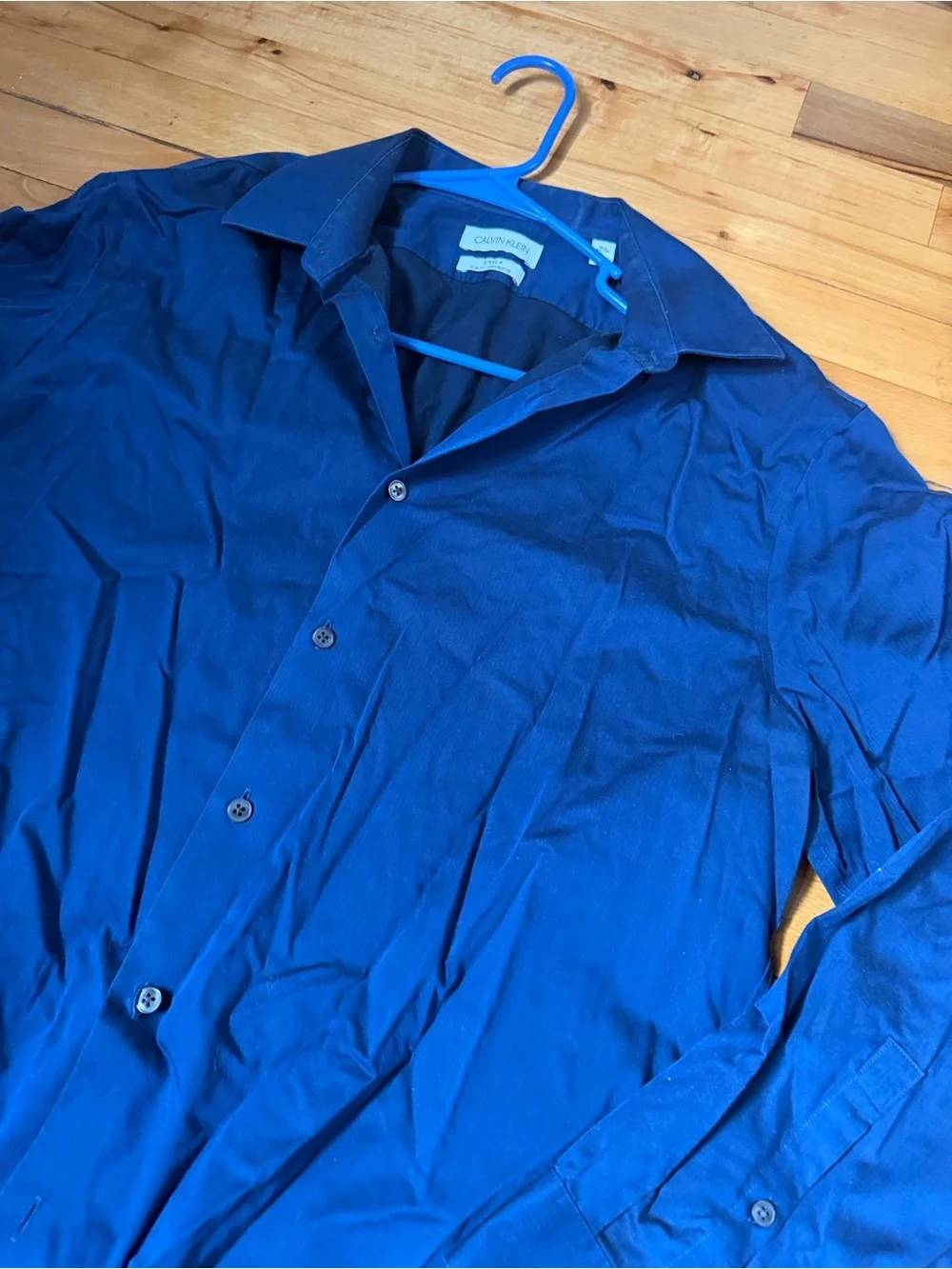 Calvin Klein Royal Blue Long-Sleeve Dress Shirt